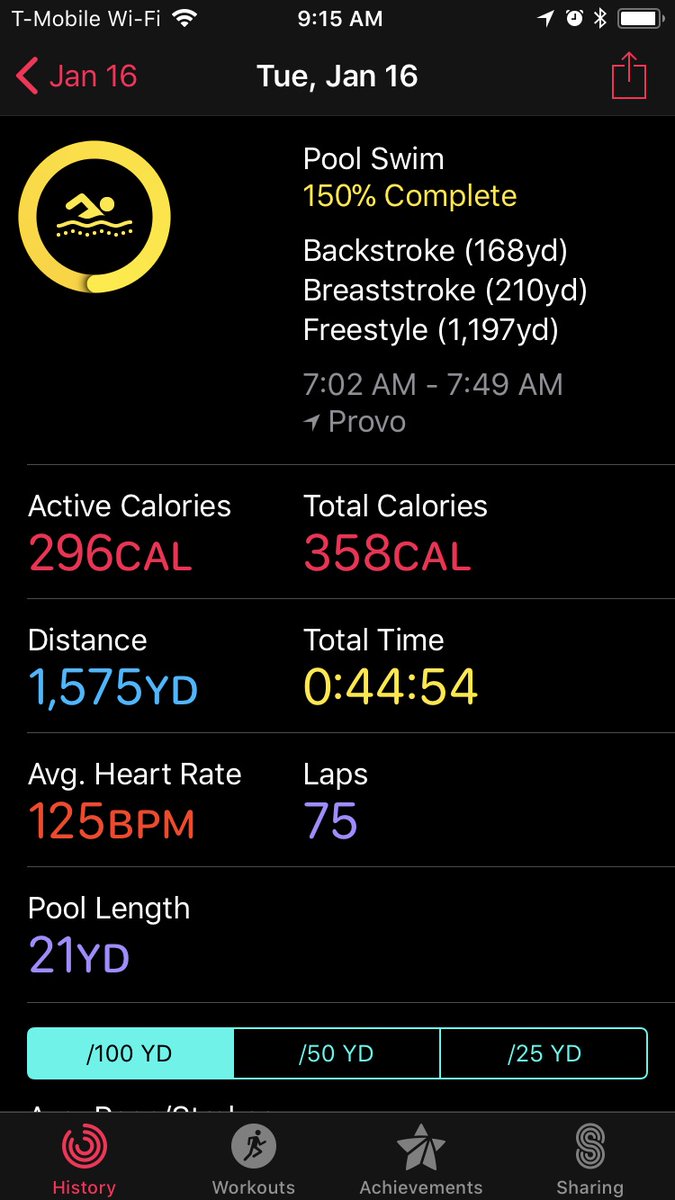 Second swim workout